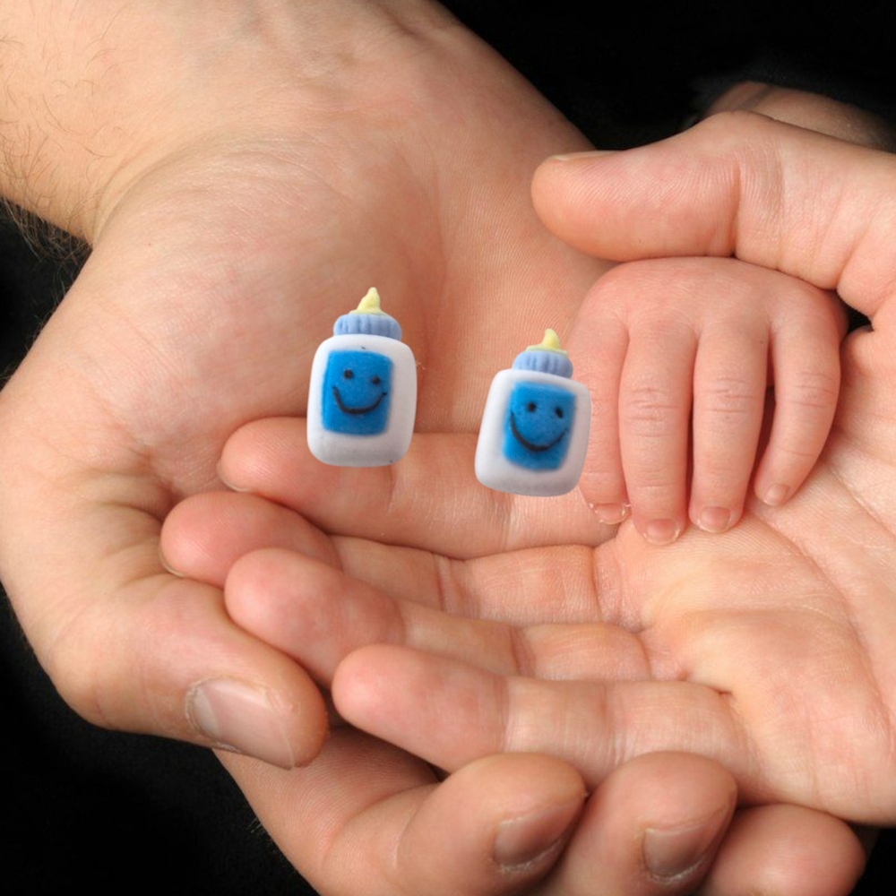Smiley Baby Bottle Stud Earrings